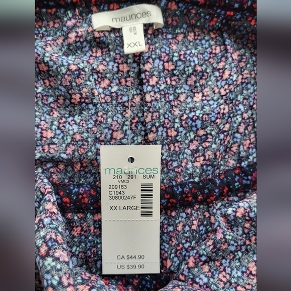Maurice Floral Smoked Romper Size 2X - Picture 5 of 7